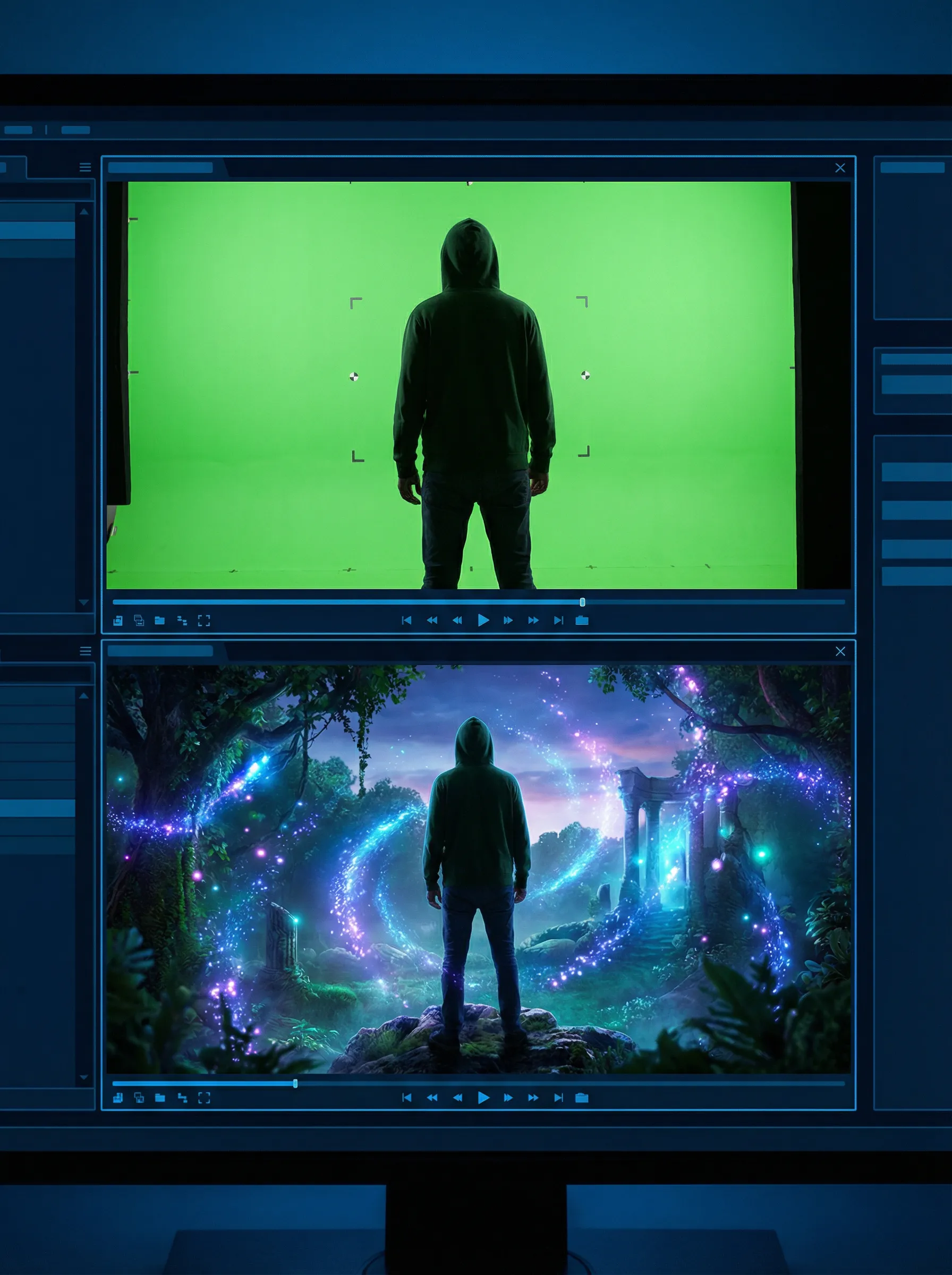 国产视频 绿幕抠图合成 - 奇幻场景VFX特效